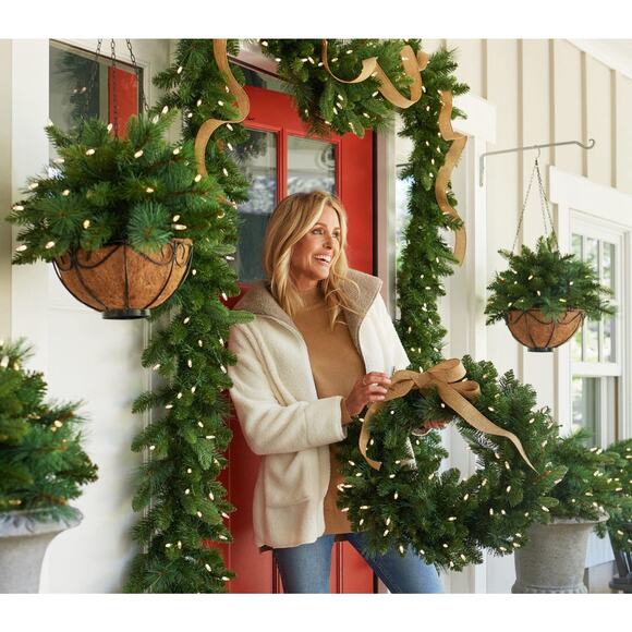 Bethlehem Lights 36" Prelit Swag w/ Color Flip LEDs Green Holiday Decor - Picture 3 of 12